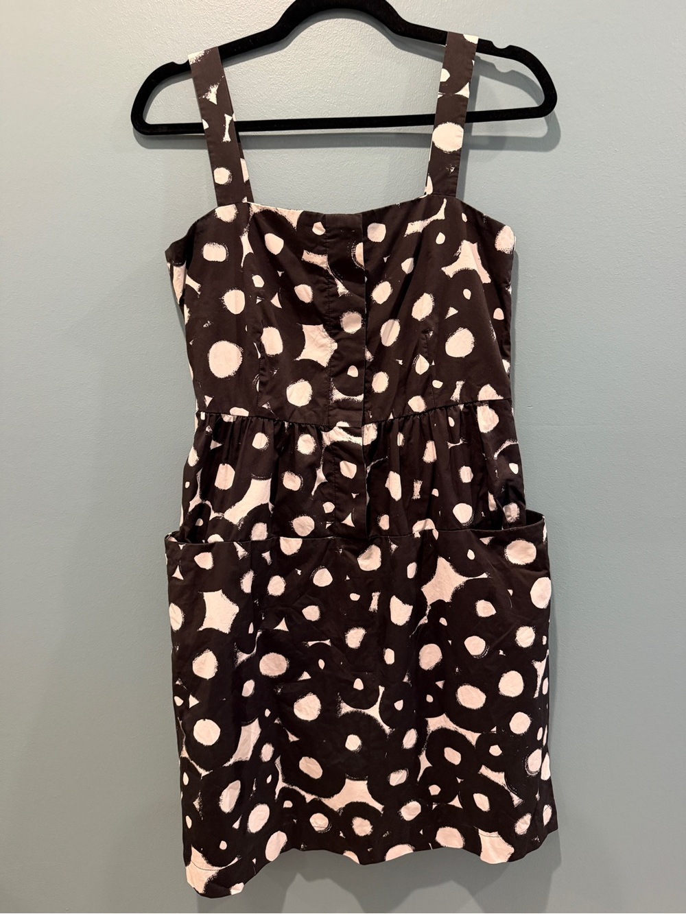 Theory Black and Cream Polka Dot Sleeveless Dress